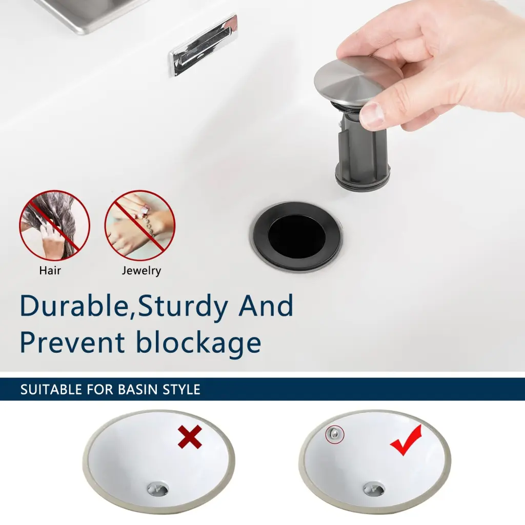 Waterfall Sink Faucet Deck Plate, Brushed Finish and Pop Up Drain flg