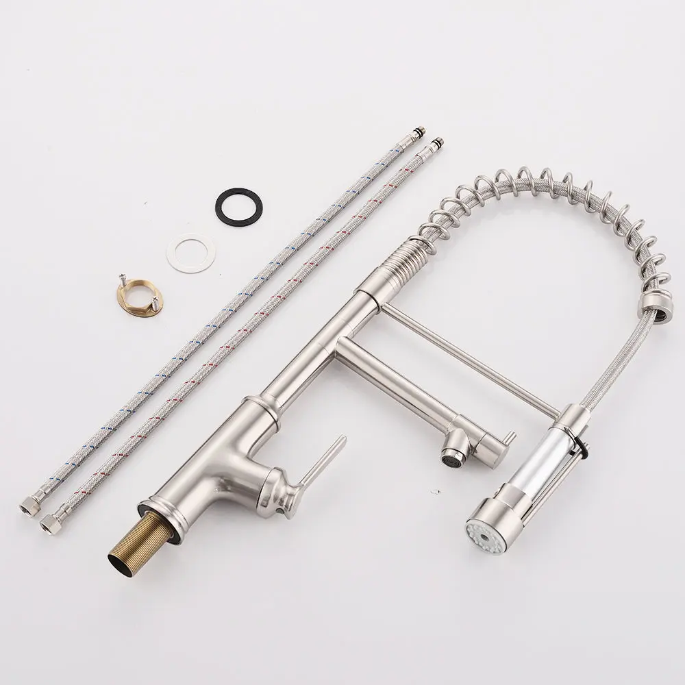 Kitchen Faucet Pull Down Sprayer Brushed Nickel Stainless Steel rnb