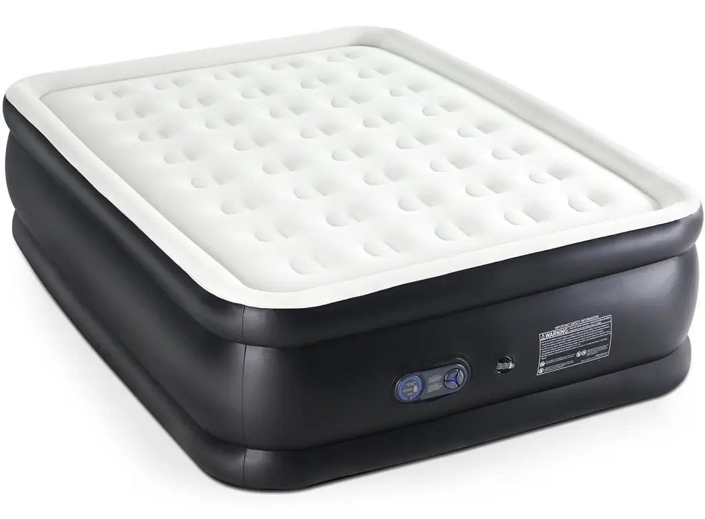 Inflatable Air Mattress Built Pump Queen Size 16 Inch Black PVC w2201
