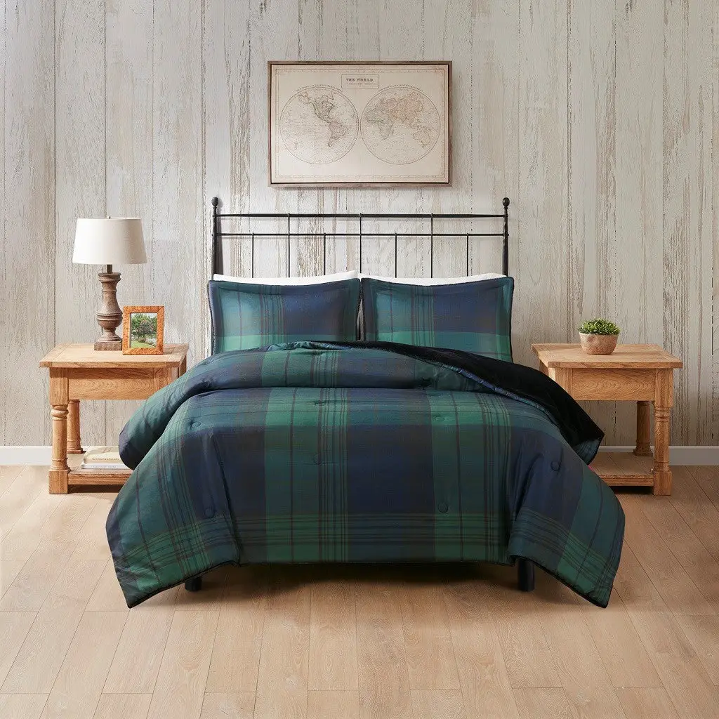 Faux Wool To Faux Fur Down Alternative Comforter Set Queen Multicolor jla