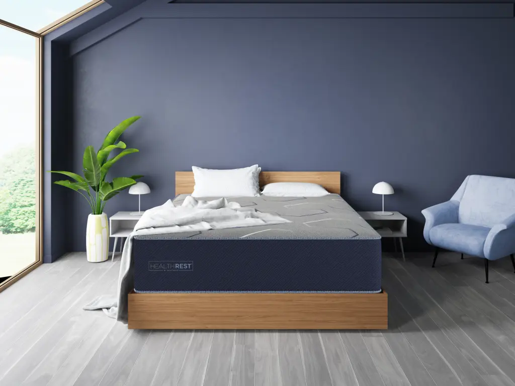 Wellnessrest Restonic Polarbreeze Plush Queen Mattress Navy Blue restonic mattress
