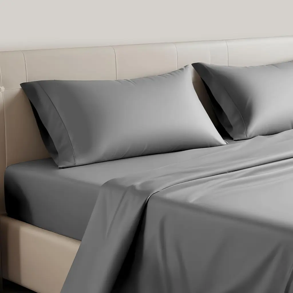 Queen Dimensions 4 Piece Sheet Set Featherweight Super Soft Easy Care Microfiber Bedding w1134dhs