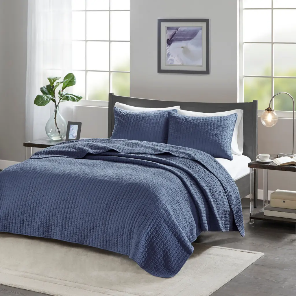 2 Piece Quilt Set Navy Twin Twin Xl Twin Navy Cotton Bedding Set Kids Adults jla