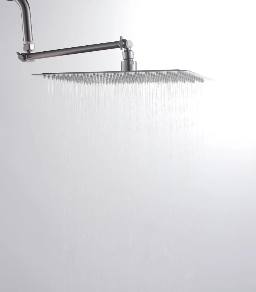 12 Inch Square Rain Shower Head Shower Arm Brushed Nickel Finish lordear