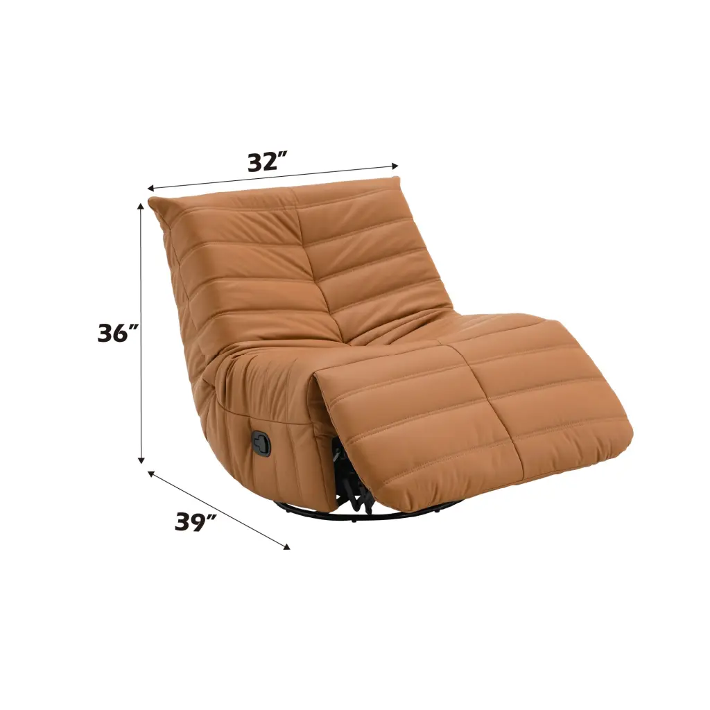 Talmon Glider Recliner Swivel Orange Synthetic Hide Living Room Chair acme onsite store