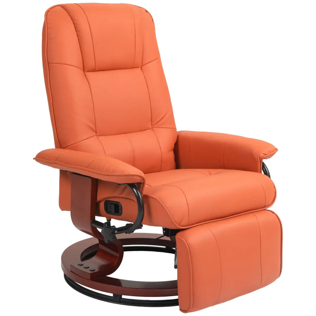Homcom Faux Hide Manual Recliner Customizable Swivel Lounge Chair Ottoman aosom business
