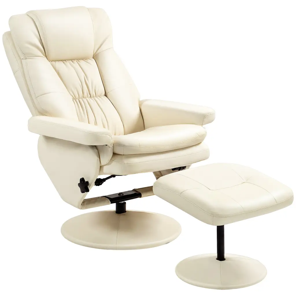 Homcom Swivel Recliner Ottoman PU Hide Reclining Chair Ottoman aosom business