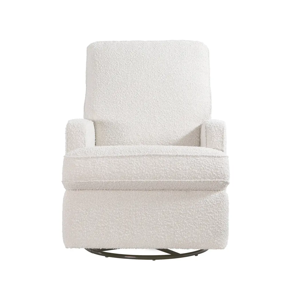 Tucker Swivel Recliner Cream Boucle Fabric Living Room b2714
