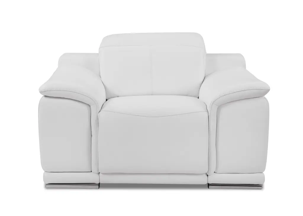 Authentic Italian Hide Power Reclining Chair White Foam Hide Luxury Recliner global united