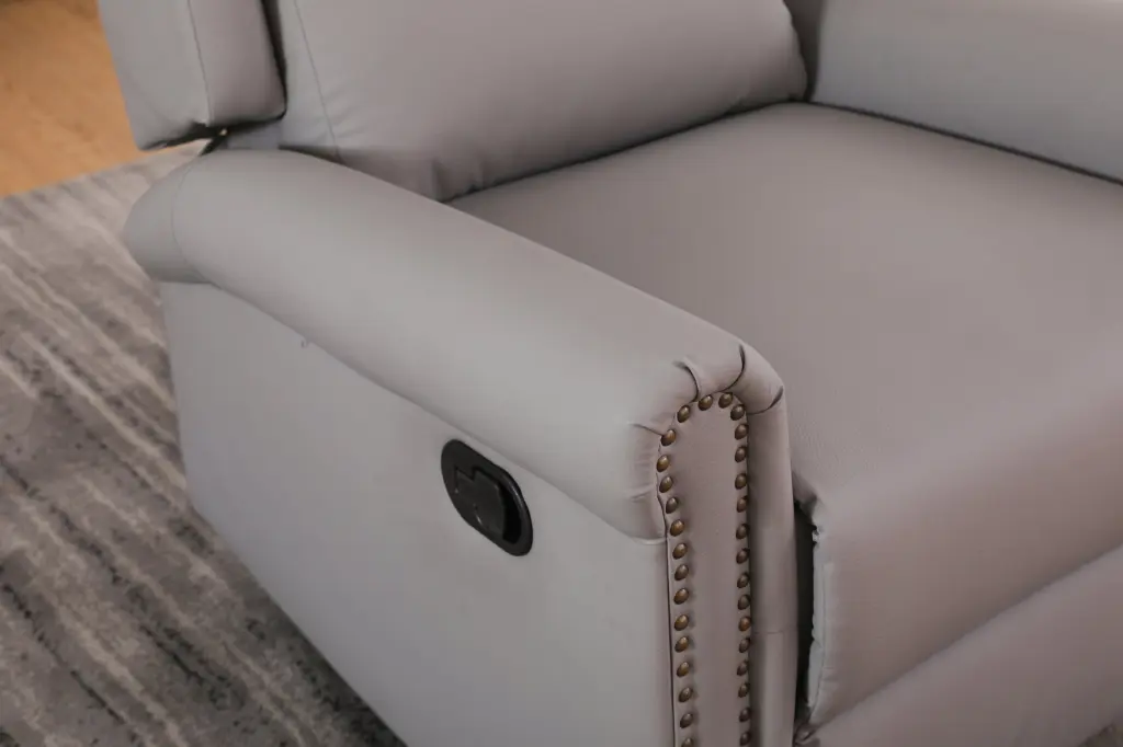 360 Degree Swivel Upholstered Manual Recliner Trims Living Room hda furniture