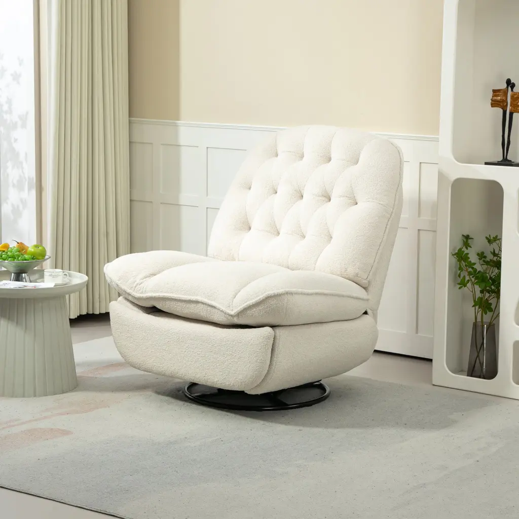 360 Swivel Recliner Chair Customizable Chenille Glider Swivel Reclining Lounge Chair homemax