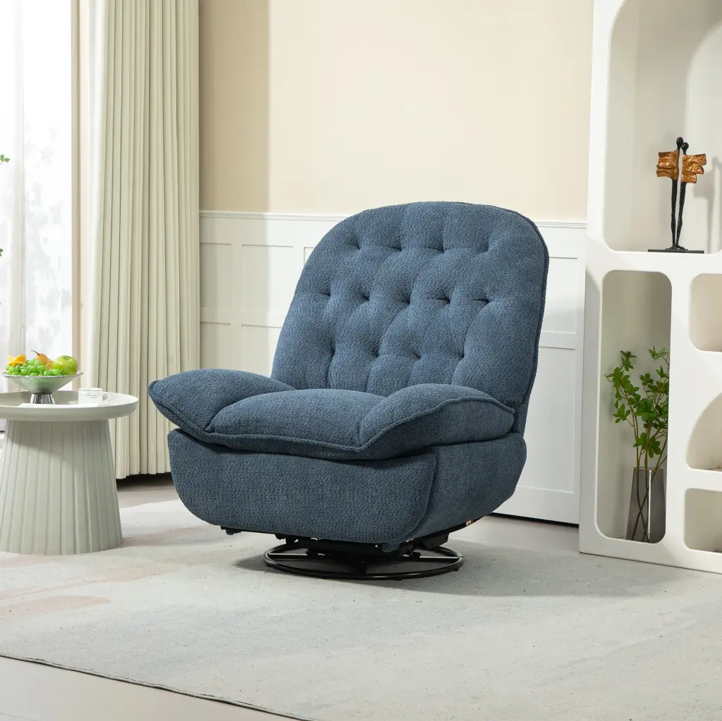 360 Swivel Recliner Chair Customizable Chenille Upholstery homemax