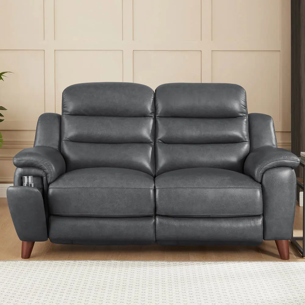 Dream Power Headrest Zero Gravity Reclining Loveseat Steel Gray Memory Foam hydeline furniture