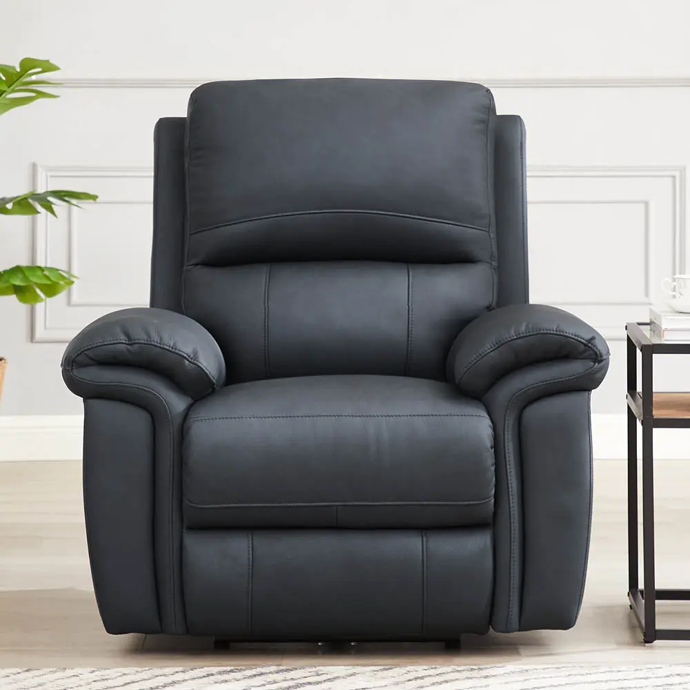 Monica Power Zero Gravity Recliner Gunmetal - Memory Foam Leather Chair hydeline furniture