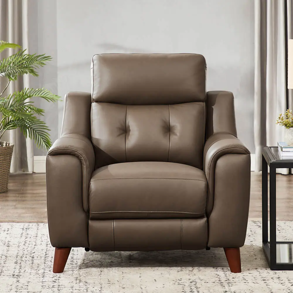 Torino Power Headrest Zero Gravity Recliner Brown Authentic Hide hydeline furniture