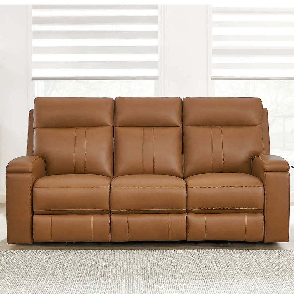 Venice Power Headrest Zero Gravity Reclining Sofa Brown Leather hydeline furniture