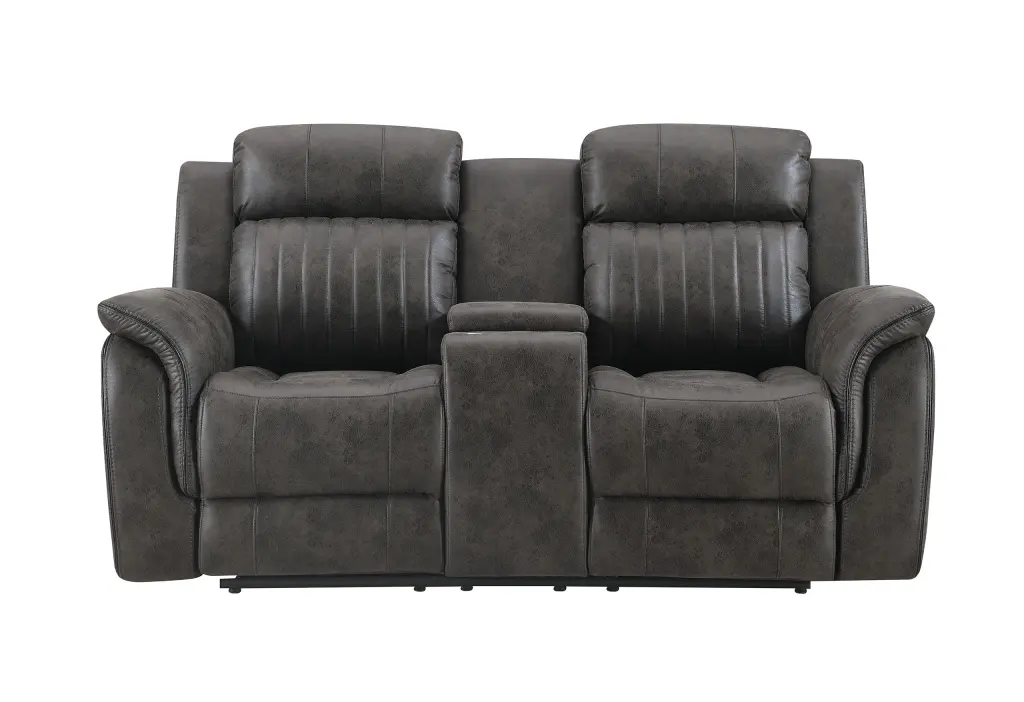 Steban Grey Console Reclining Seat Gray Material Comfortable Living Room Chair luxe modern furniture
