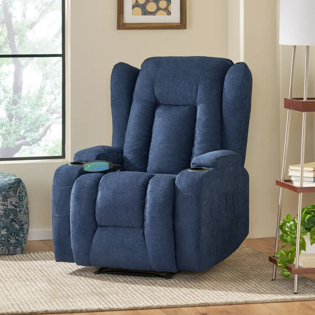 Weightage Recliner Navy Blue Material Comfortable Lounge Chair nh-cloudhouse