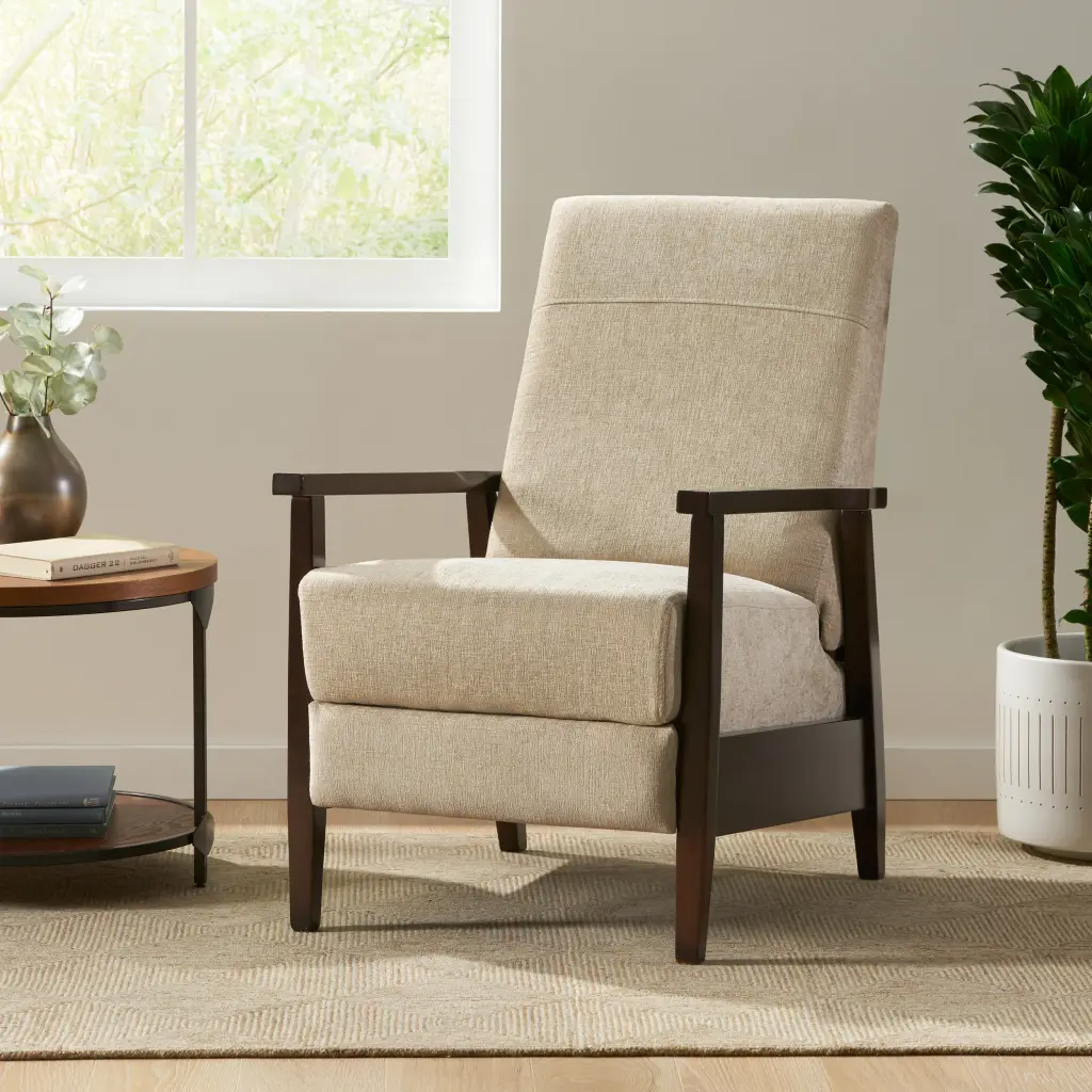 24.75 Wide Timber Hand Manual Club Recliner - Sand Material nh-ocean furniture