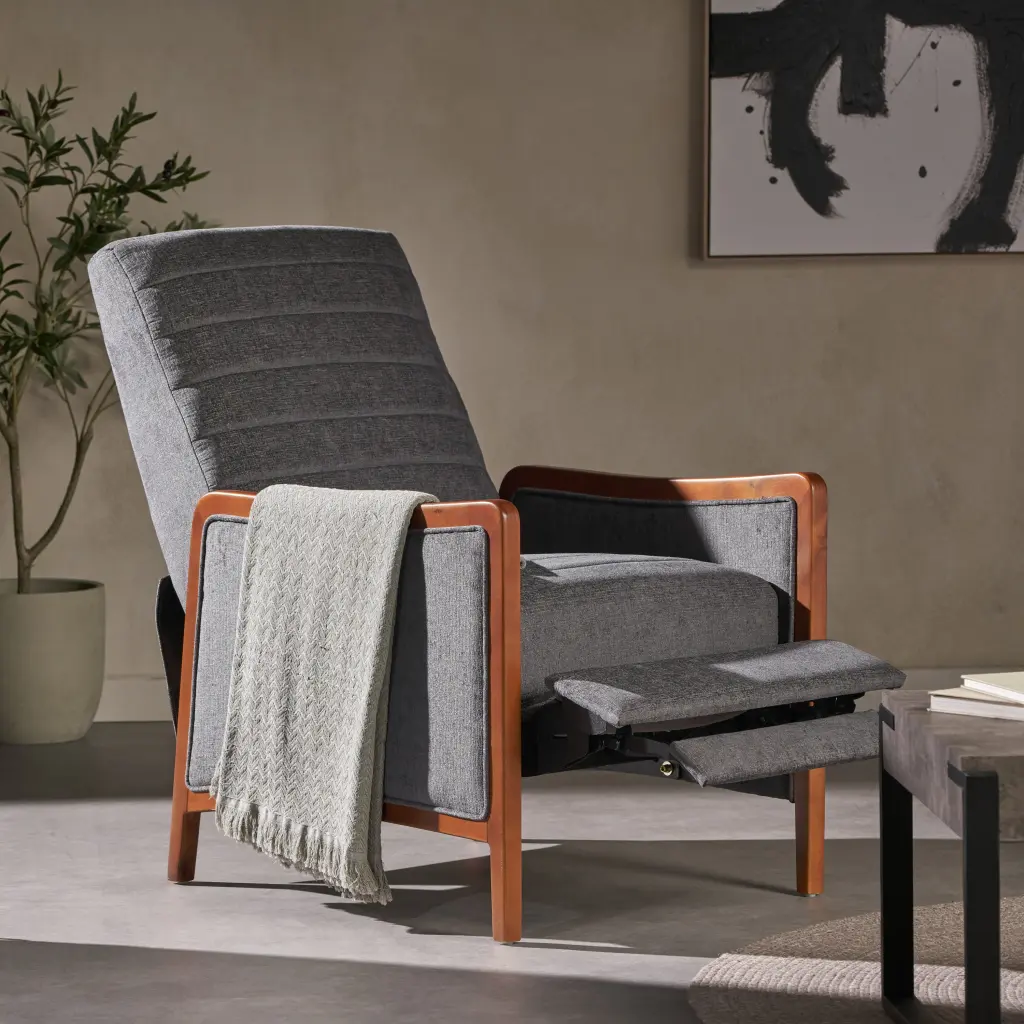 Recliner Chair Grey Material nh-sunfay