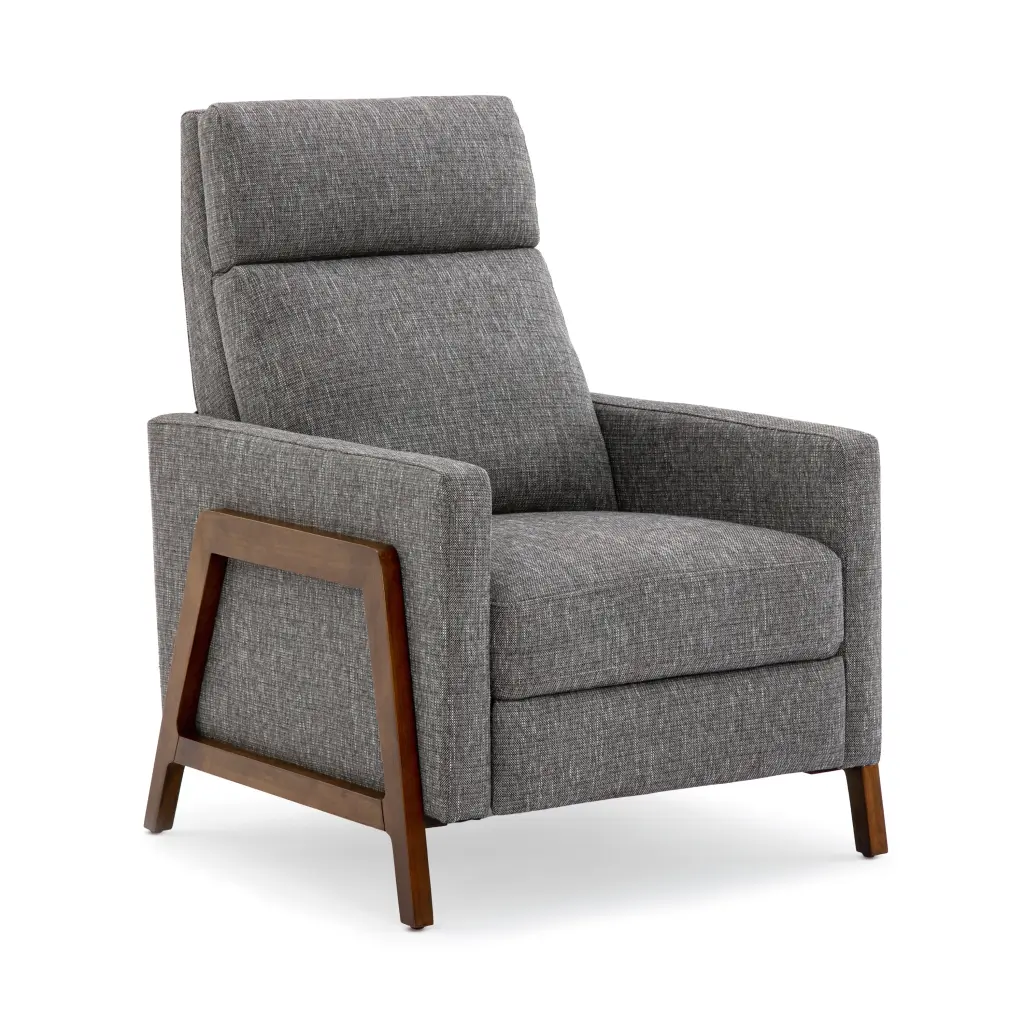 Vivian Push Back Recliner Performance Material Ashen Grey Grey Foam Living Room Chair ridgecrest home