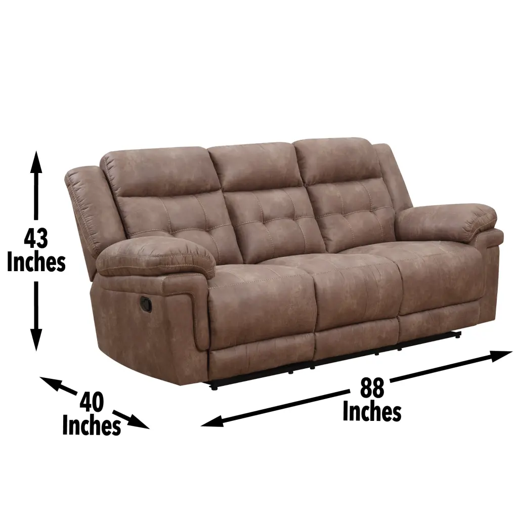 Anastasia Recliner Sofa Cocoa Brown Wood 3 Seat Living Room Furniture steve silver furniture