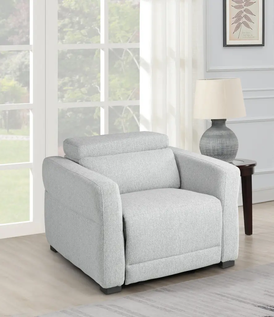 Isla Dual Power Recliner Dark Gray Upholstery steve silver furniture
