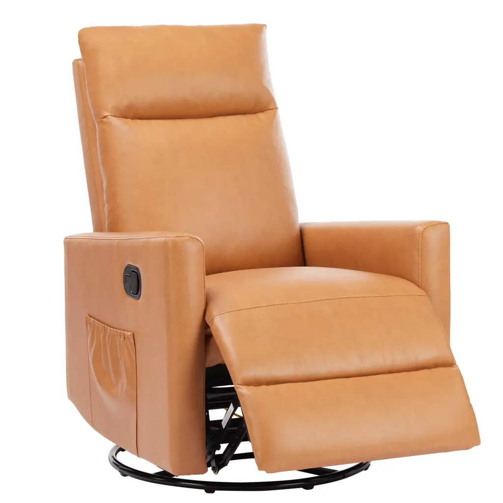 Manual Recliner Chair Winsupport Single Sofa Brown Material 1 Seat Living Room Recliner w2201