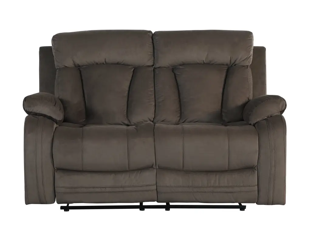 Reclining Transitional Microfiber Material Loveseat Brown Foam Padded Comfortable Living Room Furniture global united