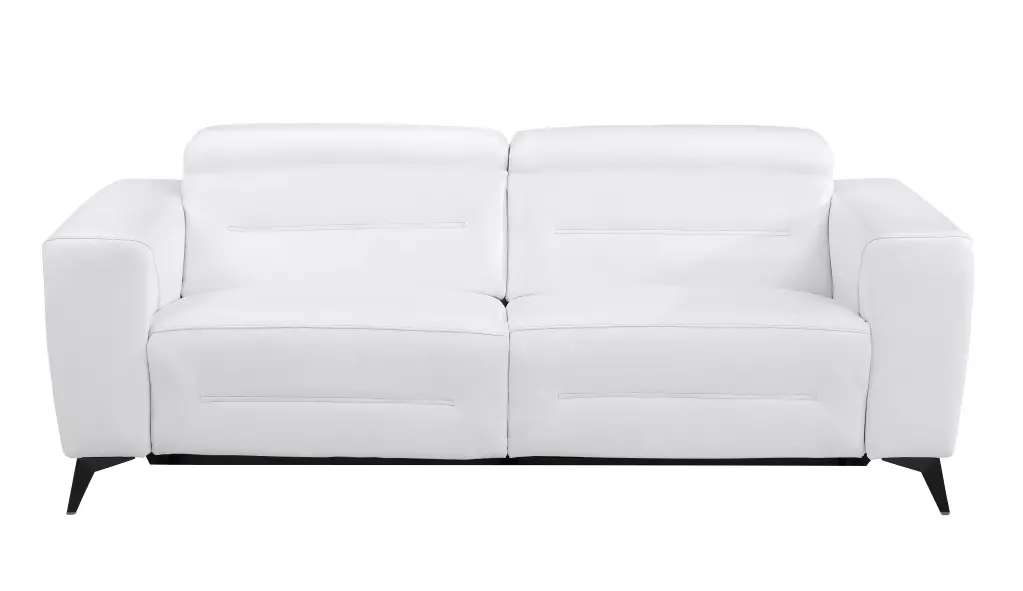 Top Grain Italian Leather Sofa Power Recliner White Foam Upholstery global united