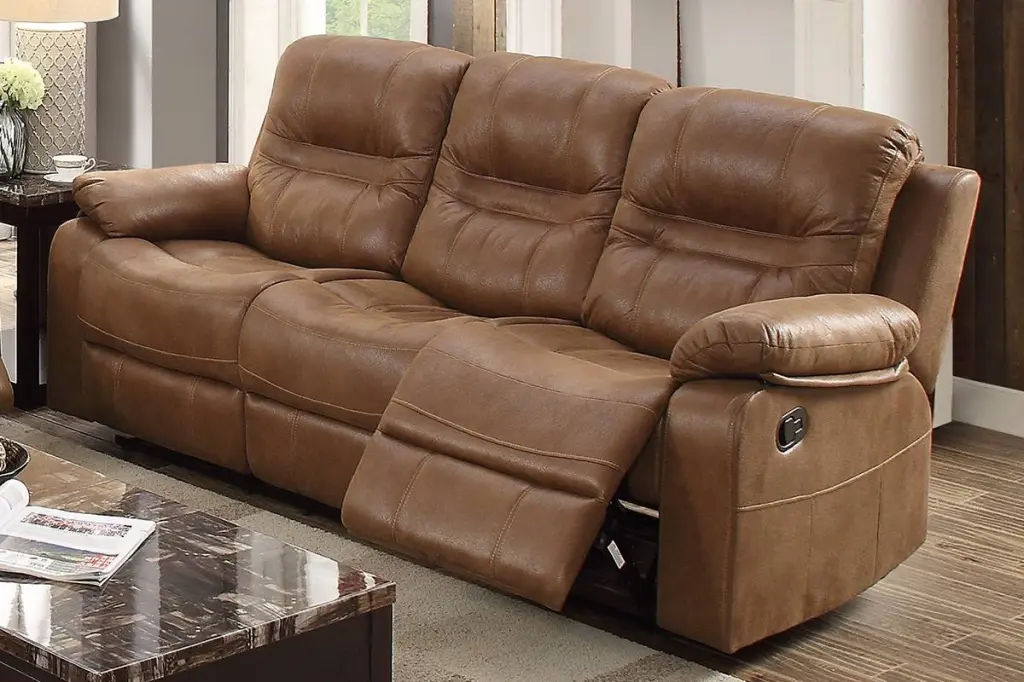 1Pc Motion Sofa Only Dark Brown Hue3 Seat Couch Plush Armrest Cushion kanepe