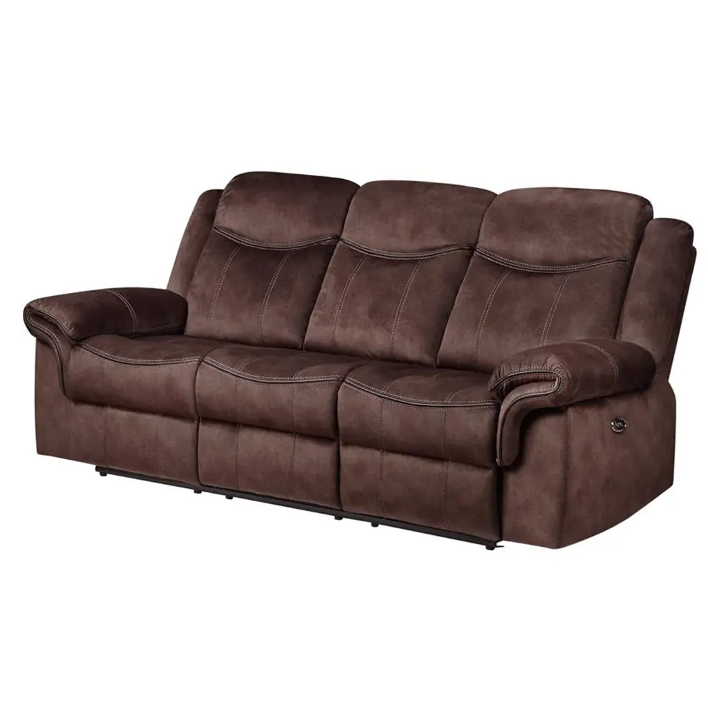 Jimny Domino Coffee Power Reclining Sofa Coffee Material 3 Seater luxe modern furniture