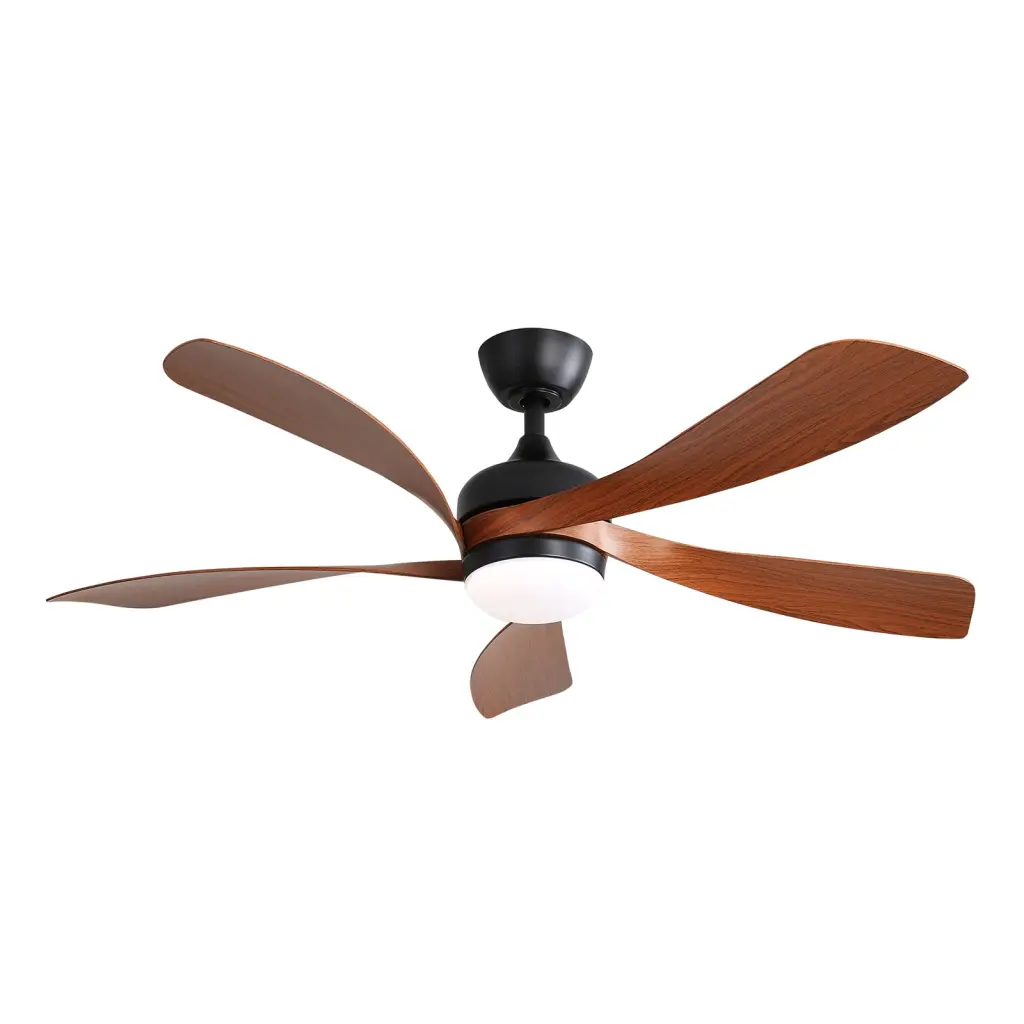 52 Inch Indoor Ceiling Fan 3 Color Dimmable LED Lights Remote Control 5 ABS Blades