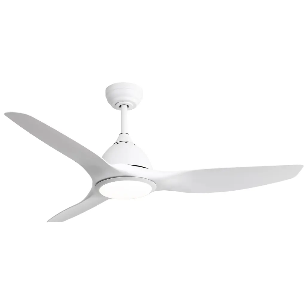 52 Inch 6 Speed Remote Control Ceiling Fan 3 ABS Blades White Bedroom ceiling fan with light