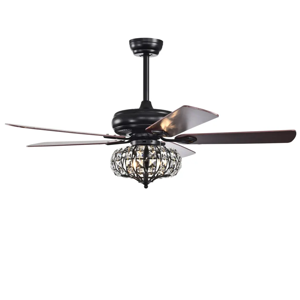 52 Inch Glass Shade Ceiling Fan Lamp Remote Control 3 Speed High hengermei