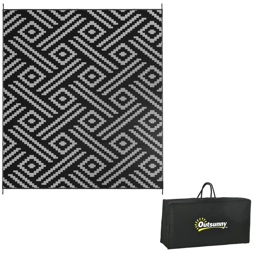 Outsunny Reversible Outdoor Rug 8 X 10 Water Resistant Polymer Straw Floor Mat aosom business