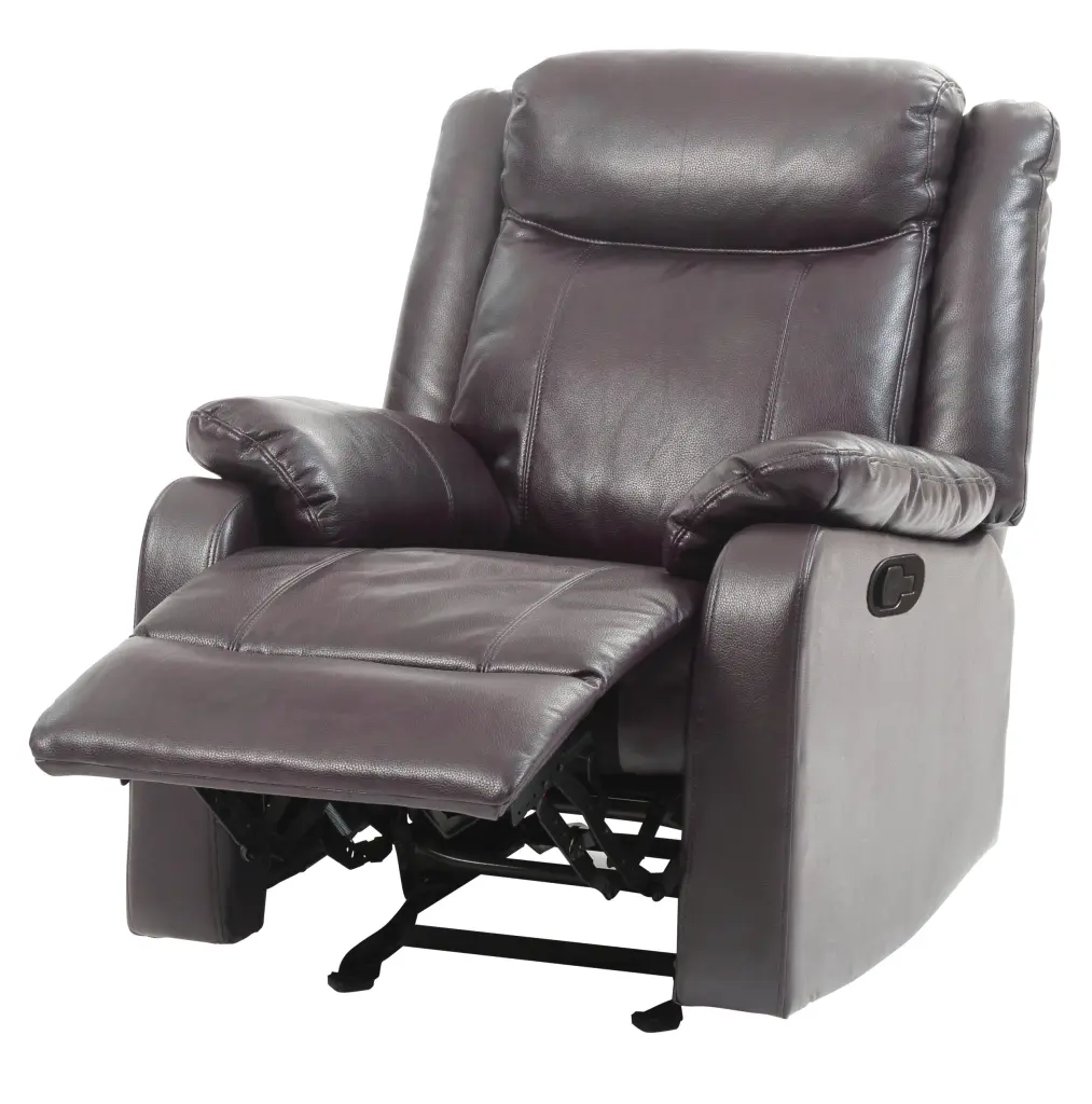 Ward G760A RC Rocker Recliner Dark Brown Foam PU Leather Living Room Chair glory furniture