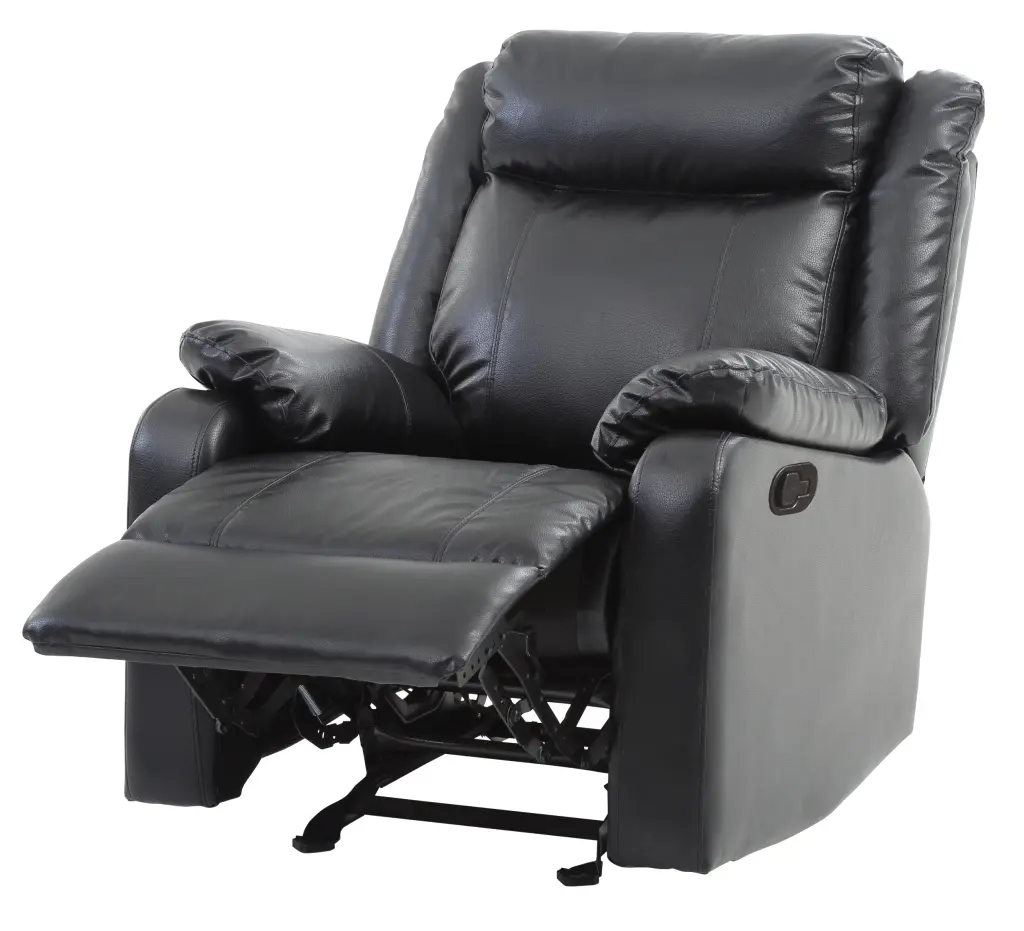 Ward G761A RC Rocker Recliner Black Foam PU Leather glory furniture