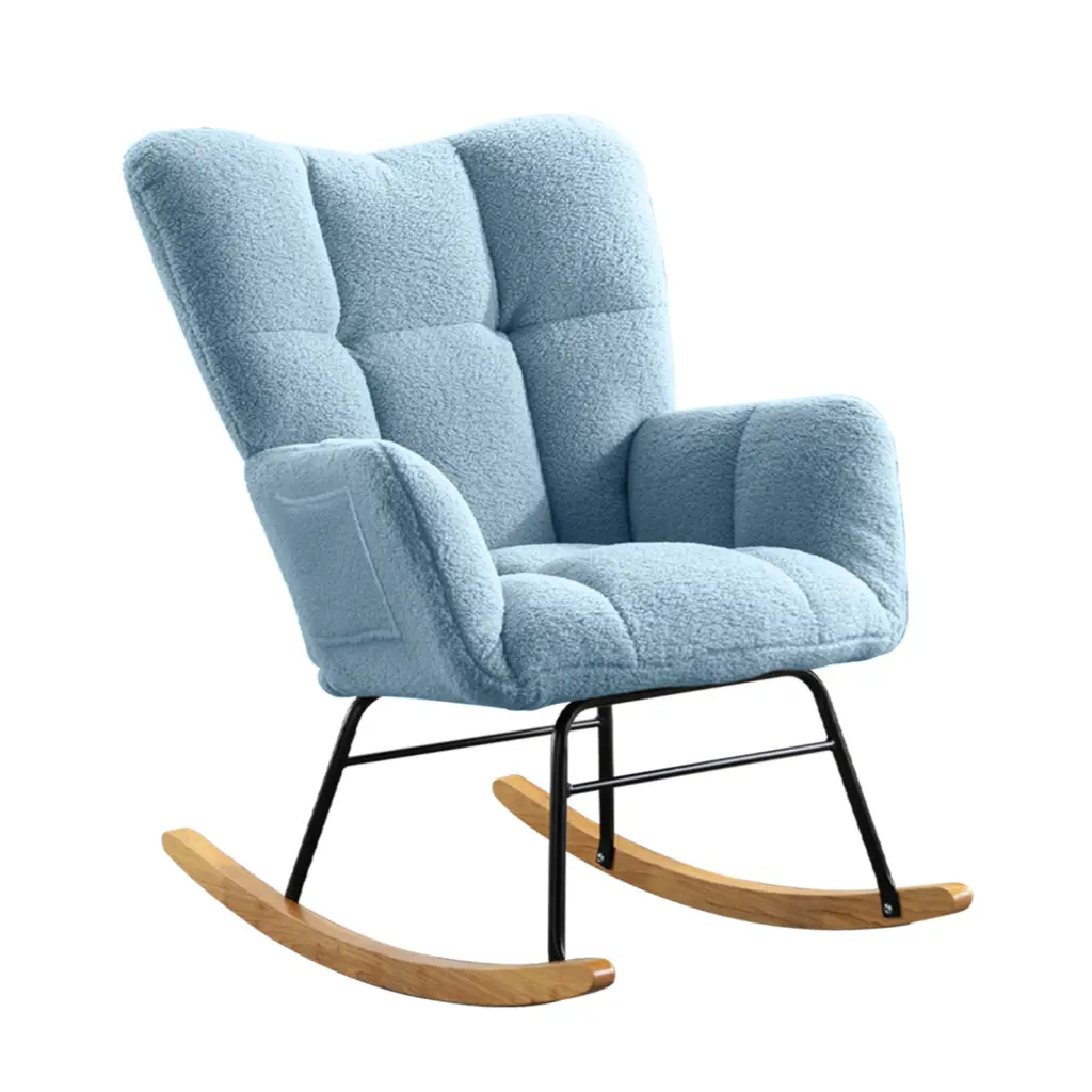 Teddy Fabric Rocking Chair Modern Rocking Accent Chair Nursery or Living Room rnb