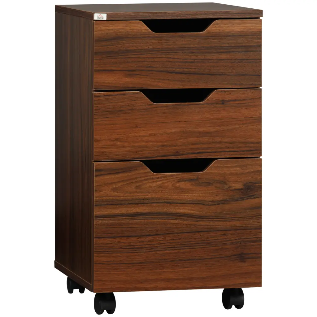 Homcom 3 Drawer Stationery Storage Cabinet Under Desk Mobile Cabinet Wheels aosom business