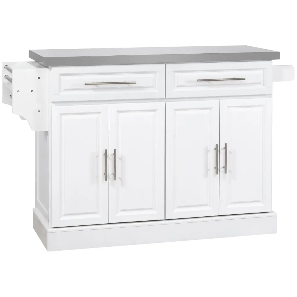 Homcom Rolling Kitchen Island Storage Travel Friendly Shopping Basket aosom business