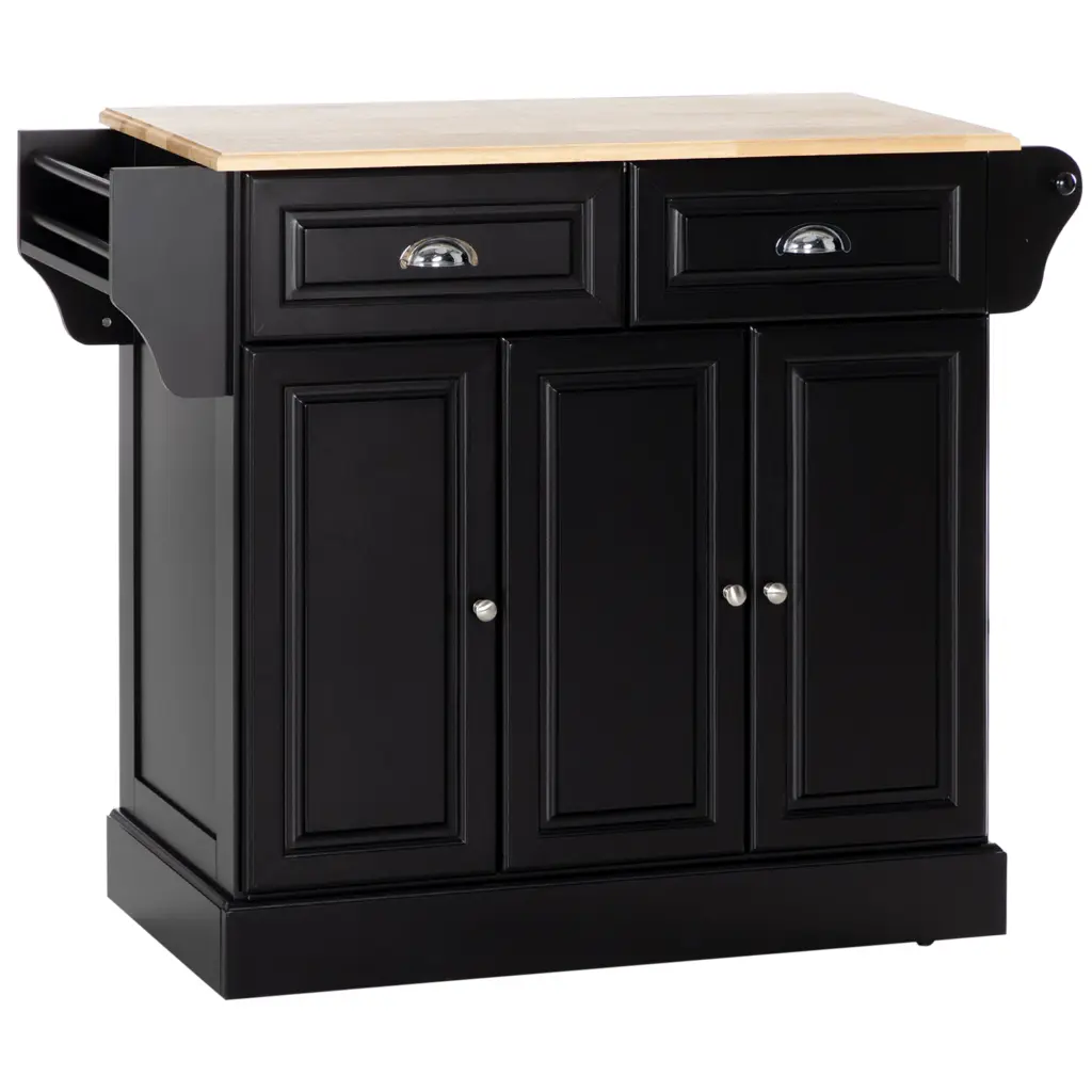 Homcom Rolling Kitchen Island Storage and Wheels aosom business