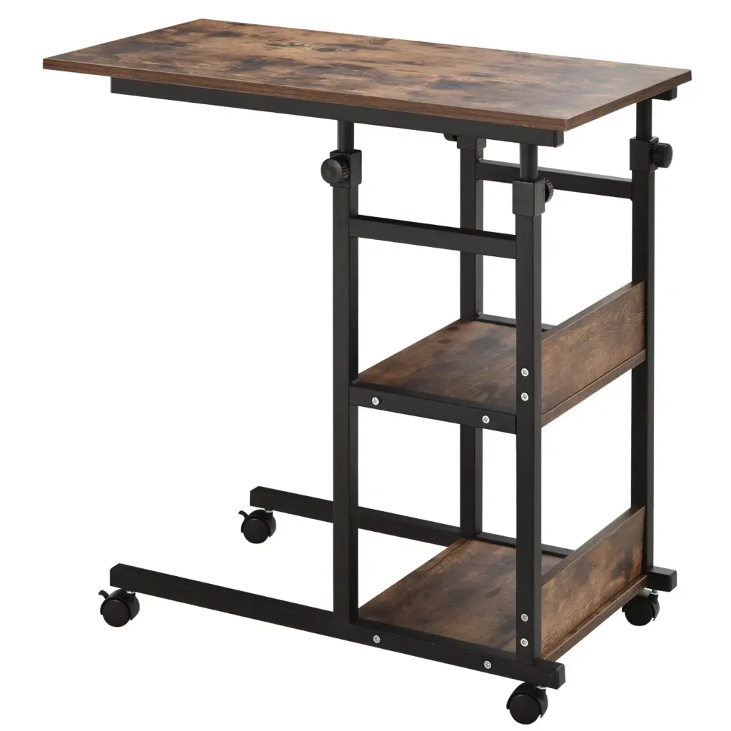 Homcom Industrial C Influenced Mobile Rolling Sofa Side Table 3 Tier Storage aosom business