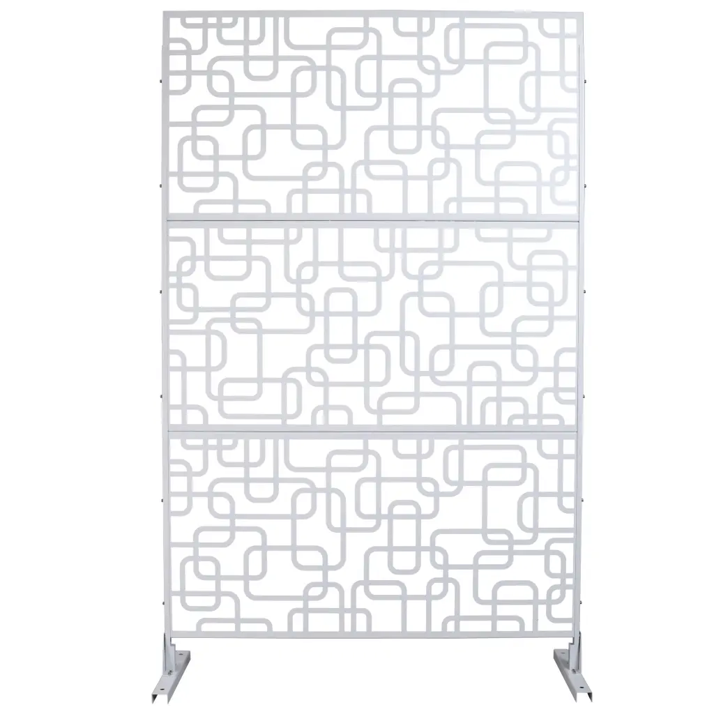 76 Inch H x 48 Inch W Outdoor & Indoor Metallic Privacy Screen Free Standing g-h