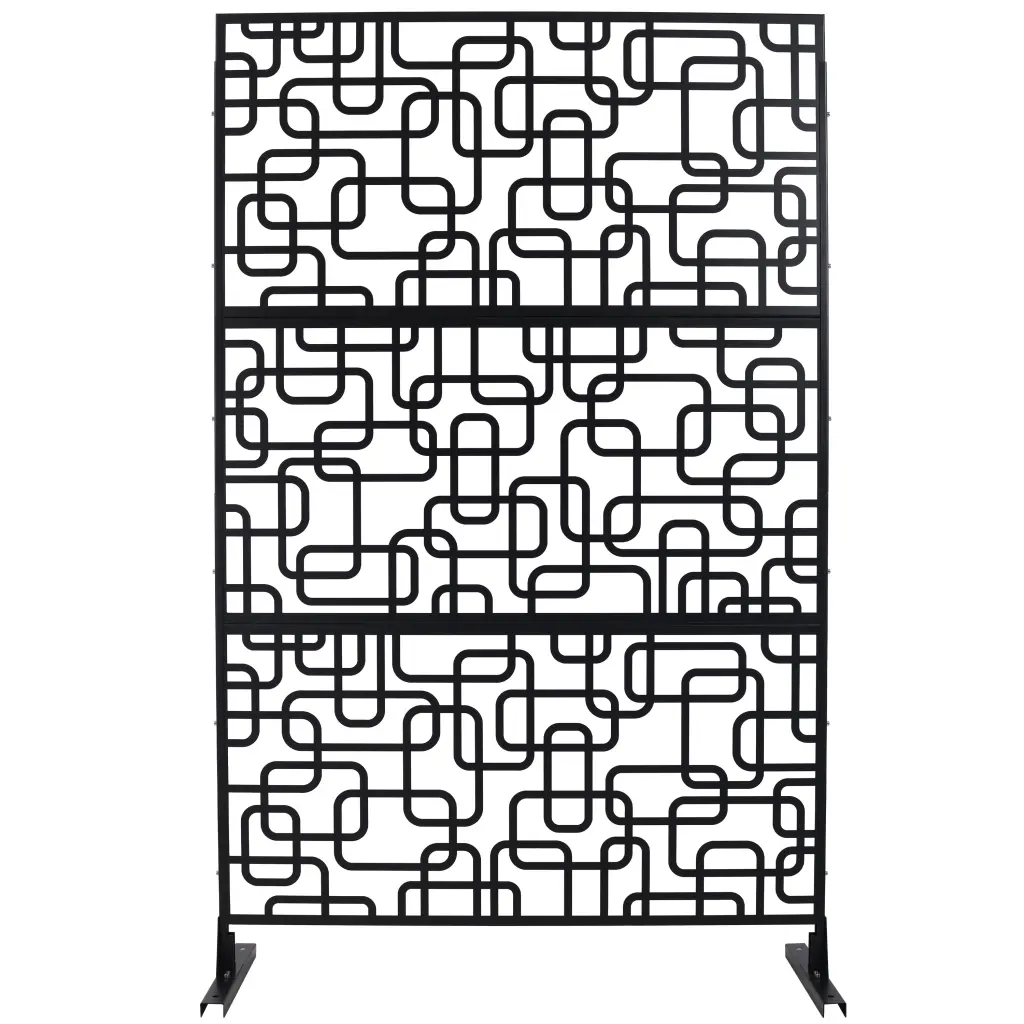 Outdoor Indoor Privacy Screen Metallic 76 H 48 W Freestanding g-h