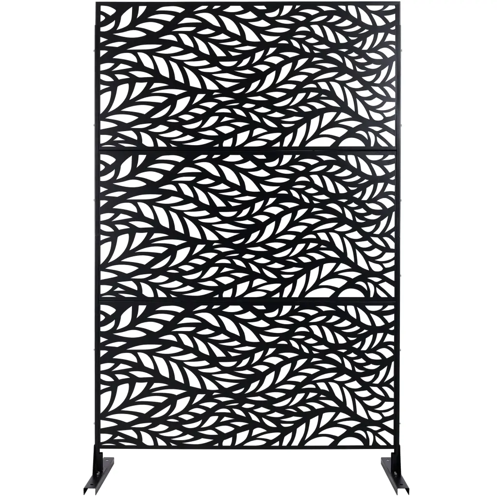 Outdoor Indoor Privacy Screen Metallic 76 Inch Height 48 Inch Width Free Standing g-h