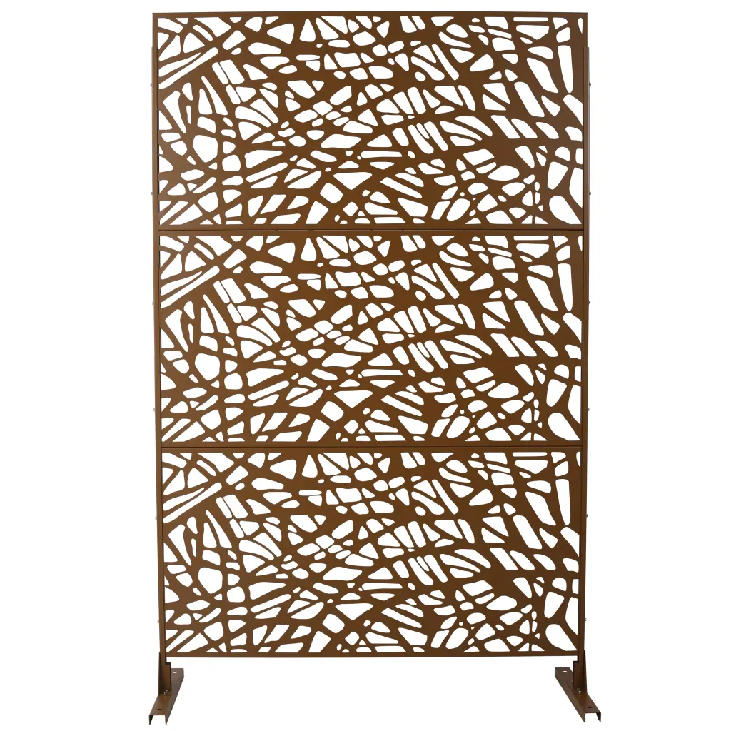 Outdoor Indoor Privacy Screen Metallic 76 Inch H 48 Inch W Freestanding Room Divider g-h