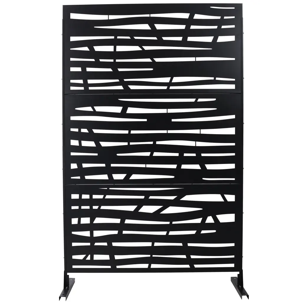 Outdoor Indoor Privacy Screen Metallic 76 Inch H 48 Inch W Freestanding Room Divider g-h