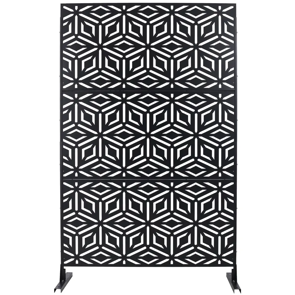Outdoor Indoor Privacy Screen Metallic 76 Inch H 48 Inch W Freestanding g-h