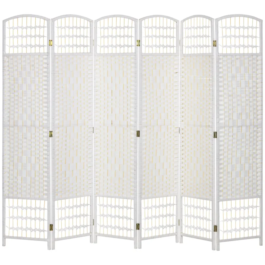 6 Panel Folding Privacy Screen 5.6' Room Divider Wavy Design aosom business